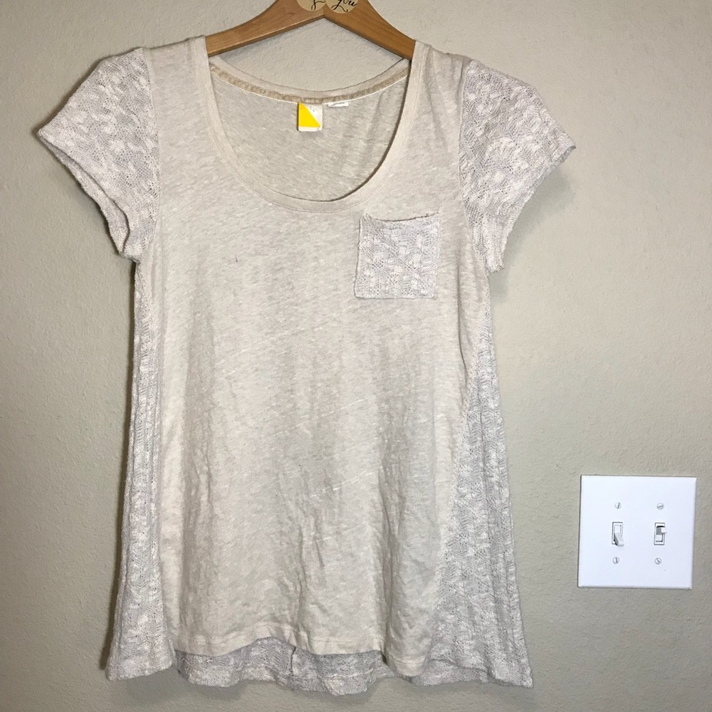 Paper Locket Shortsleeve Textured Pocket Blouse